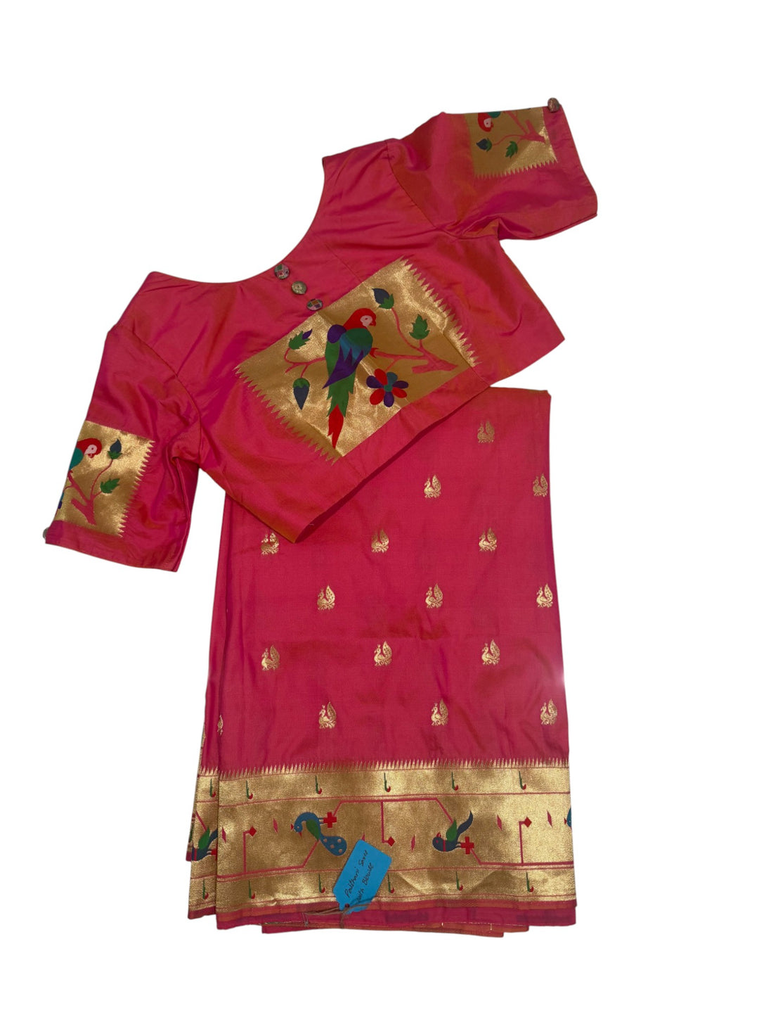 Premium Paithani Silk Saree in Hot Pink with Peacock Zari Motifs