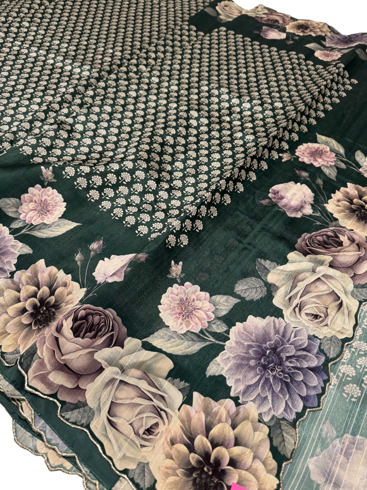 Elegant Mangalagiri Rangali Silk Saree – Royal Blue with Silver Weaving