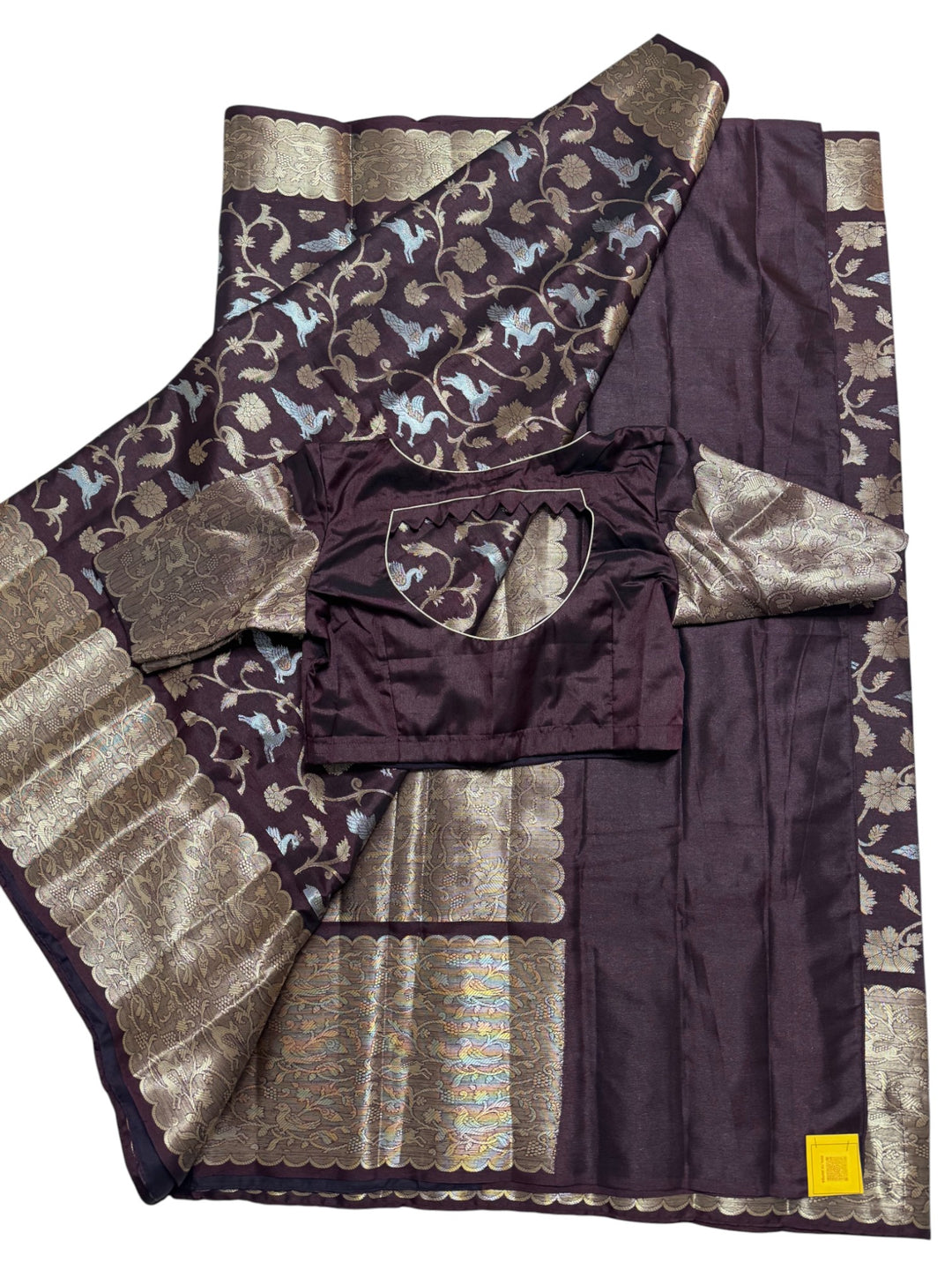 Banarasi Silk Saree with Rich Brocade Detailing & Designer Blouse