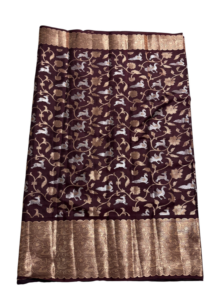 Banarasi Silk Saree with Rich Brocade Detailing & Designer Blouse