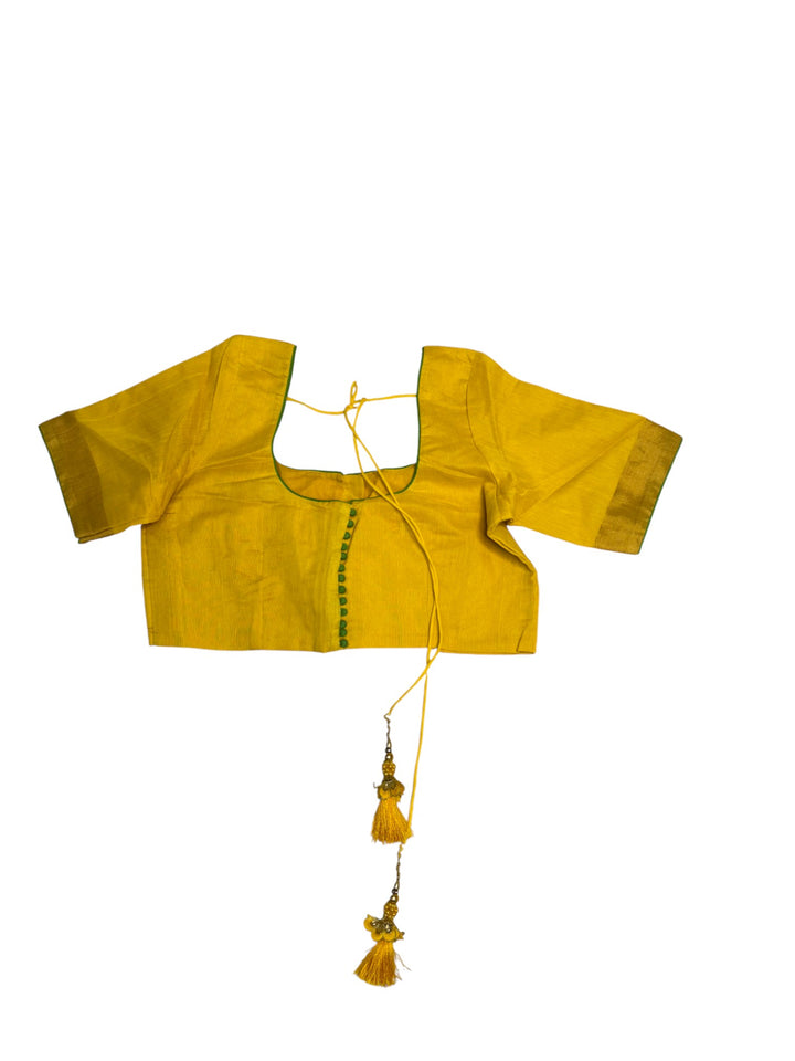 Elegant Yellow Kora Silk Saree with Subtle Sequins & Floral Weave