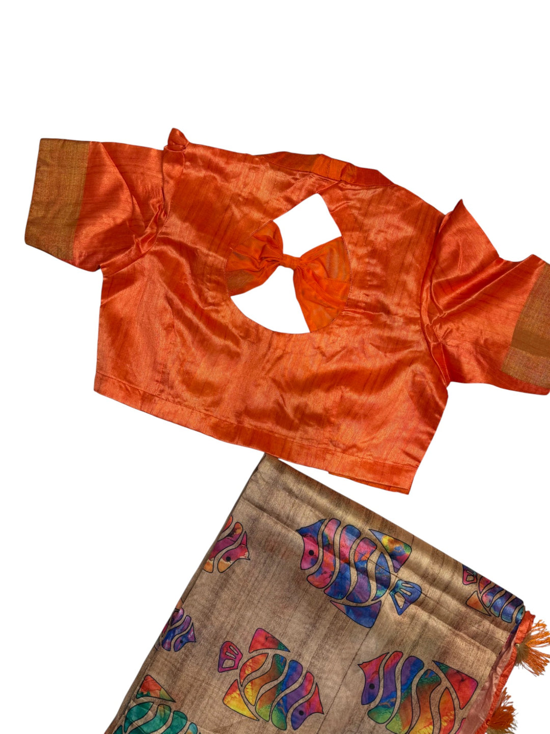 Lightweight Tussar Silk Saree with Vibrant Multi-Color Motifs
