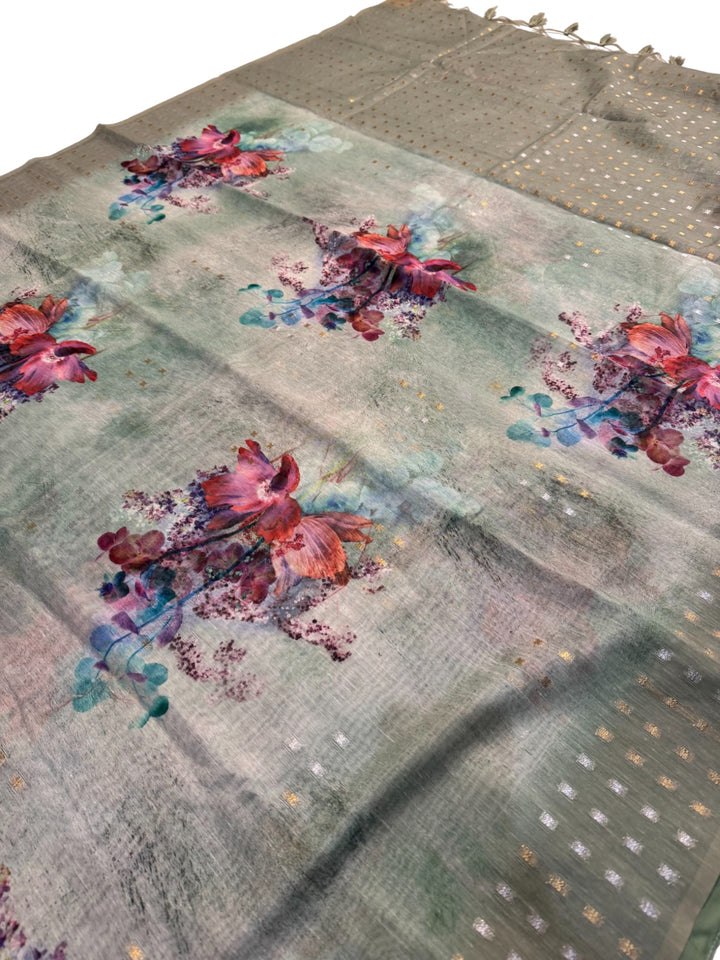 Elegant Jute Tassar Saree with Designer Stitched Blouse