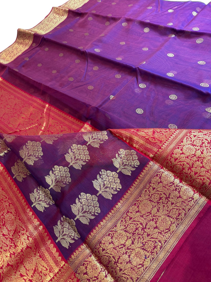 Pure Ikkat Weave Saree Paired with Designer Stitched Blouse