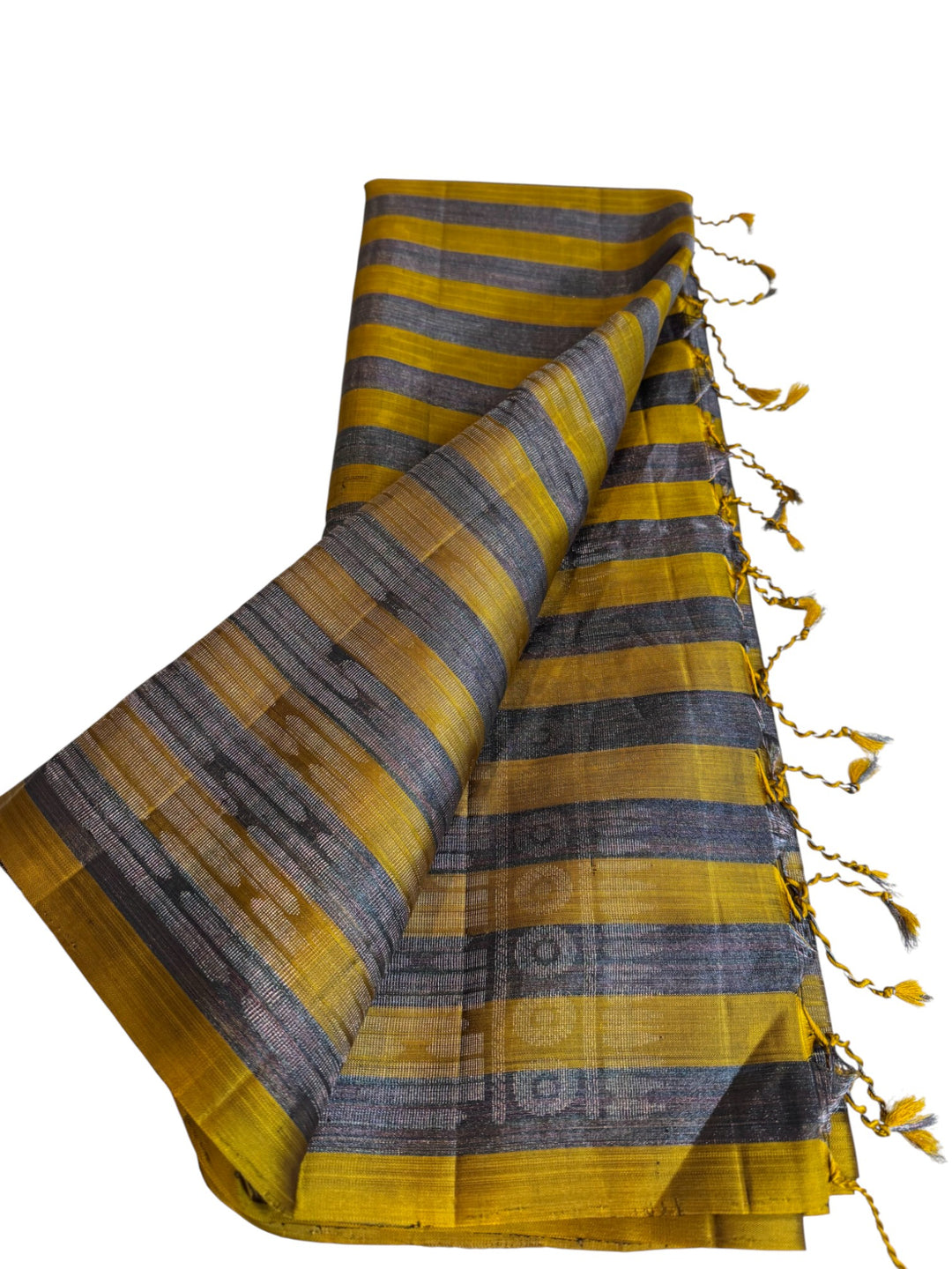Pure Handloom Kanchi Silk Saree – Minimal Stripes & Soft Drape