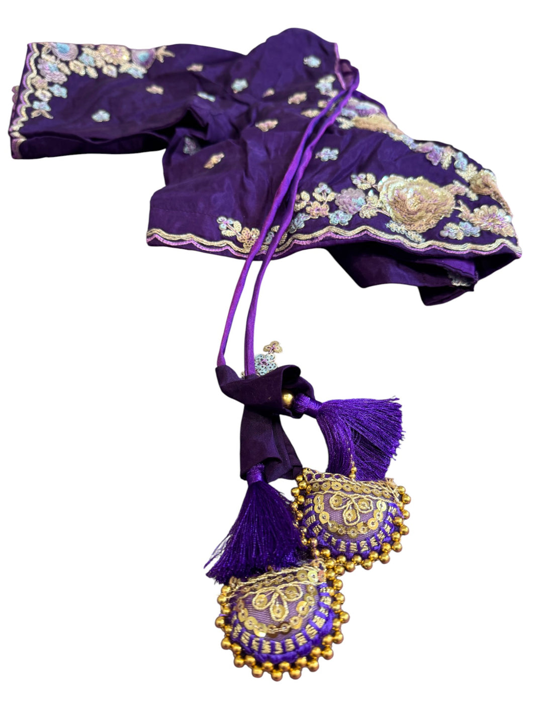 Elegant Lavender Space Silk Saree with Contrast Purple Embroidered Blouse